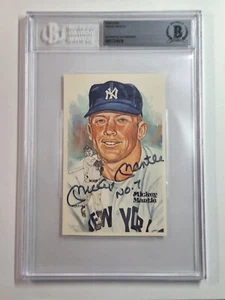 PEREZ STEELE 1981 Mickey Mantle Signed INSCRIBED "NO.7" HOF BECKETT #6518 - Picture 1 of 7