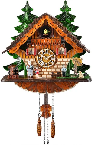 Pendulum Clock Quartz Wall Clock Cuckoo Sound Wooden Home Decor New Modern Gift Cover