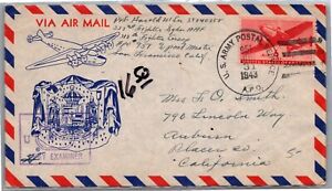 GP GOLDPATH: US AIR MAIL 1943 CA.APO 951,CENSORED,318 FIGHTER GROUP CV102_P28
