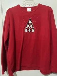 Pullover navideño polar rojo DECORADO ORIGINALS para mujer talla 2X nuevo con etiquetas - Imagen 1 de 1