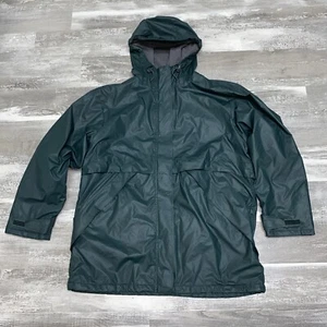 Lands End Womens Large L 14-16 Reg. Fleece Lined Hooded Rain Jacket Coat Green - Picture 1 of 8