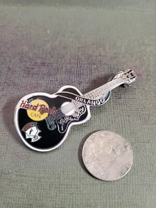 Hard Rock Cafe Pin ORLANDO Black & White Guitar - Picture 1 of 2