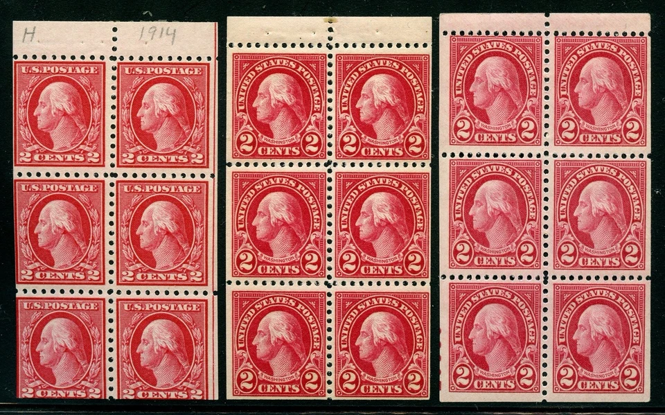 US Scott 425e H, 554c NH, 634d NH Booklet Panes Group - Image 1 of 1