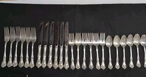 Vintage Chateau Rose Alvin Sterling Silver Flatware Set ,  24 pcs - Picture 1 of 8