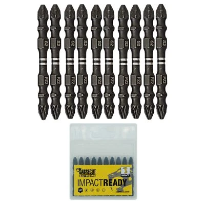 10 x SabreCut 65mm PZ2 Impact Drill Driver Screwdriver Bits Set PROFESSIONAL