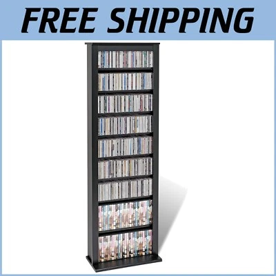 Elegante gabinete multimedia estrecho de 9 estantes - 19,25" W, ajustable para uso versátil Foto 1 de 4