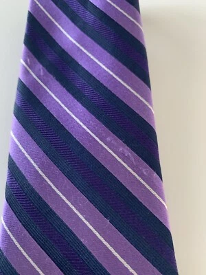 Corbata CLUB ROOM 100 % seda para hombre púrpura + rayas diagonales - 62"x3,75" Foto 1 de 4