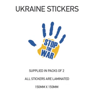 STOP THE WAR UKRAINE AUFKLEBER X2 UKRAINIAN PEACE STAND CAR STICKER DECAL WAR06 - Bild 1 von 1
