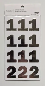 Silver Numbers Scrapbooking Stickers by Recollections 8 Pages - Picture 1 of 4