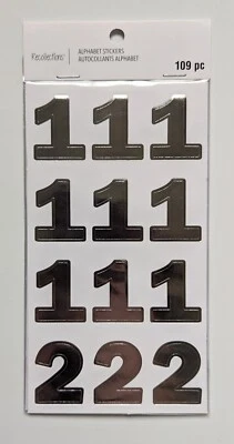 Pegatinas para álbumes de recortes de números de plata por recuerdos 8 páginas Foto 1 de 4