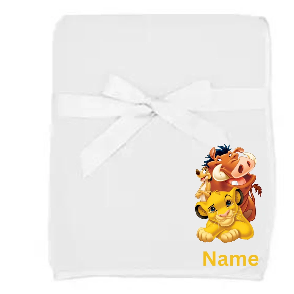 Linda manta de bebé de vellón suave inspirada en el Rey León personalizada hecha a mano Foto 1 de 1