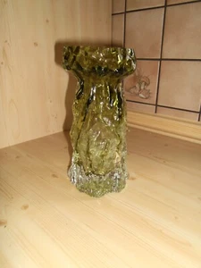 Antikes 60er/70er Jahre Hyazinthen Glas Grün Rindenstruktur Ingrid Glas Top Zust - Bild 1 von 5