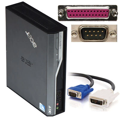 MINI COMPUTER ACER VERITON L480G 64-BIT FÜR WINDOWS 7 10 RS-232 LPT PARALLEL V70 - Bild 1 von 4