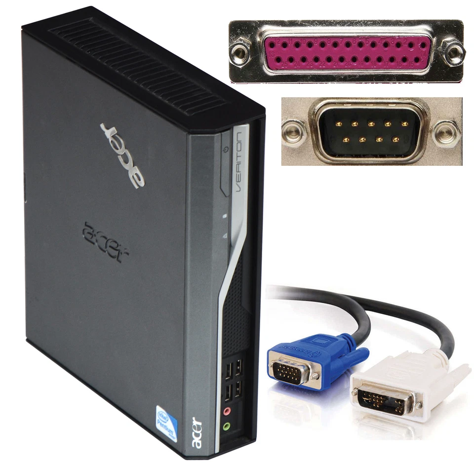 MINI COMPUTER ACER VERITON L480G  WINDOWS XP 160GB 2GB RS-232 LPT PARALLEL V70x - Bild 1 von 4