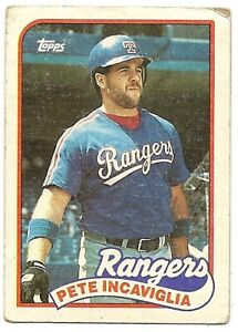 Pete Incaviglia, Rangers, Baseball, Outfield, Stats 1986-1988, Topps# 706, 1989