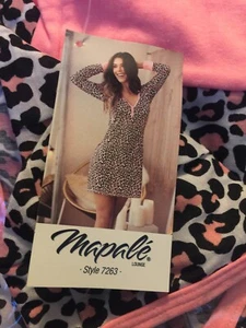 Lingerie: Mapale 7263 Long Sleeve Sleep Dress Sexy!! Animal Prints XLarge - Picture 1 of 2