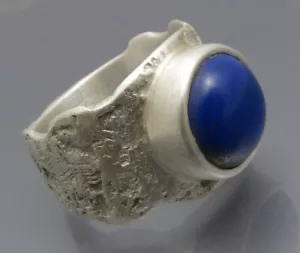 REIF-DESIGN - LAPISLAZULI RING - UNIKAT AUS EIGENER GOLDSCHMIEDE - 999 SILBER - Bild 1 von 9