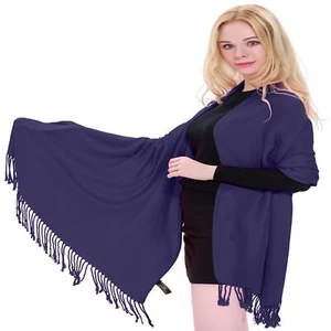 Mitternachtsblau Einfarbig Design Tuch Schal Halstuch Stola Pashmina CJ Apparel NEU - Bild 1 von 12