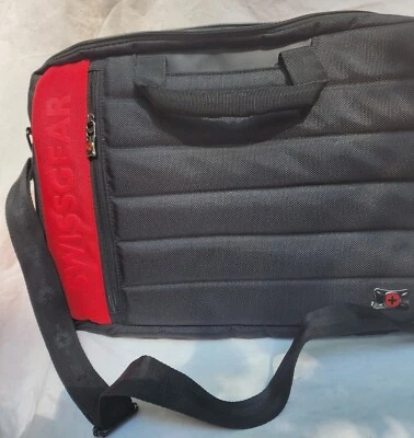 Bolsa carteiro Swiss Gear SA8733 preta/vermelha RSA amigável ScanSmart laptop  - Imagem 1 de 4