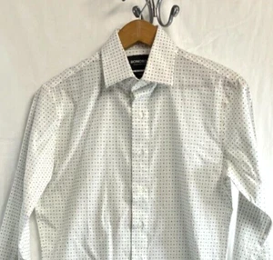 Bonobos Mens XS Slim Fit Button Front Shirt Long Sleeve White Geo Wrinkle Free - Picture 1 of 5