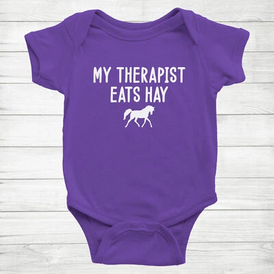 My Therapeist come heno divertido amante de los caballos regalo bebé bebé body de una pieza Foto 1 de 2