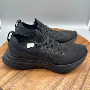 Nike React Infinity Run Shoes Mens Size 11 Triple Black Running Comfort Sneakers - Picture 1 of 8