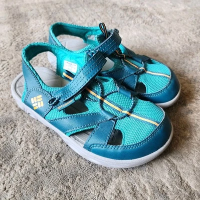 Columbia Kid's Sz 4 Techsun Wave Sandals Teal Blue Closed Toe Boys Girls Shoes Foto 1 de 4