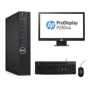 Pack Dell 3050 Micro 4 Go RAM 128 Go SSD Wifi + HP P240va 24" FHD ✅ - Photo 1/6