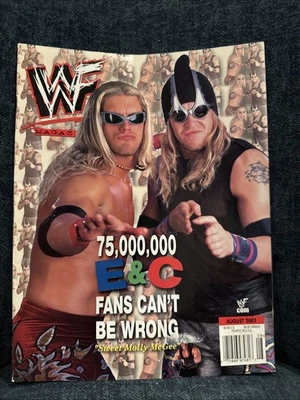 WWF Magazine August 2001  Edge & Christian Fans Can’t Be Wrong Wrestling +Poster - Image 1 of 4