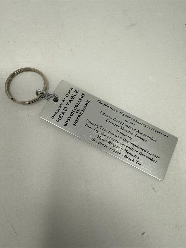University of NOTRE DAME Keychain From Coach Gerry Faust Liberty Bowl - Image 1 of 4