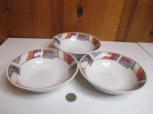 Juego de 3 postales italianas Oneida 6 3/8" cuencos de cereal sopa blanca sello de gres - Imagen 1 de 7