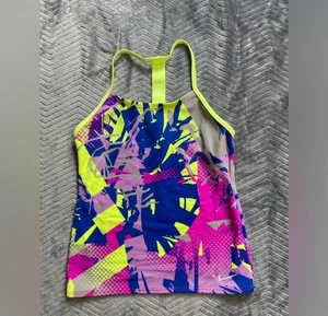 Nike Tankini Swim Top 10 Girls Abstract Multicolor Racerback - Picture 1 of 7