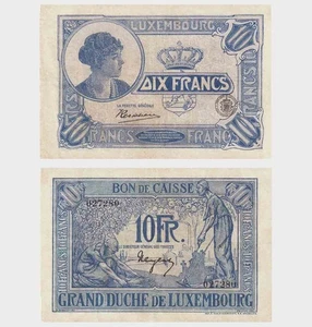 Luxembourg - 1923 - 10 Francs - "UNC"  #NH19 - Picture 1 of 5