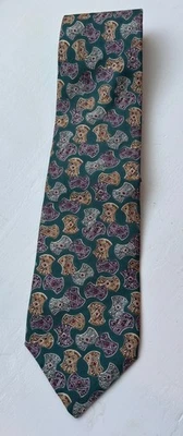 Corbata Christian Dior Monsieur L Cachemira Negra Hecha en EE. UU. Verde azulado púrpura Foto 1 de 4