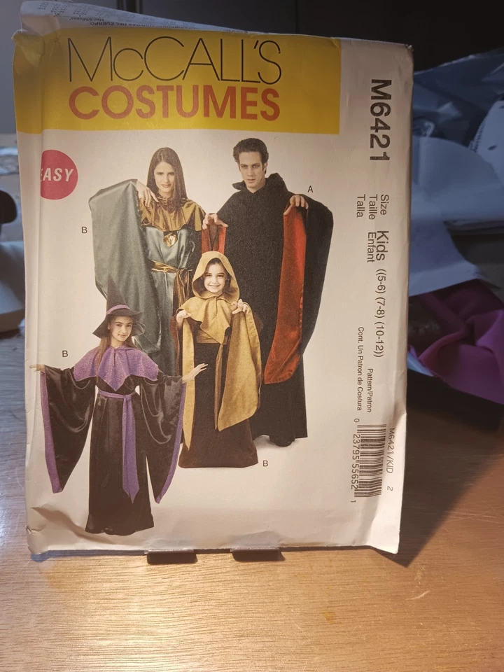 McCall's Costumes Pattern M6421 Cloak Collar Hat Kids Sizes 5-6 To 10-12 - Image 1 of 2