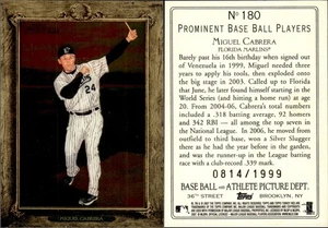 2007 Topps Turkey Red Chrome Batting 0814/1999 Miguel Cabrera #180 Florida - Picture 1 of 6