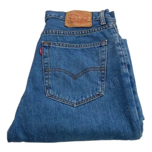 Levi 504 Straight Jeans Regular Blue Waist 35 Leg 30 W35 L30 Zip Fly (Q6674) - Picture 1 of 9