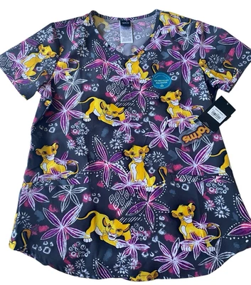 Lion King Cherokee Scrubs Tooniforms Disney V Neck Top TF737 LKGJ Size S - Image 1 of 4