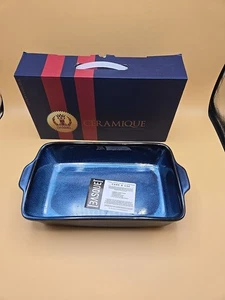 BASQUE CERAMIQUE ANDALUSIAN BLUE STONEWARE 13" RECTANGULAR BAKER - Picture 1 of 2