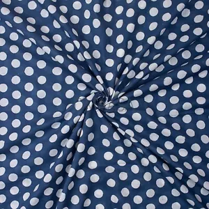 Polka Dot Indigo Blue Block Print Mud Resist Sewing Indian Soft Cotton Fabric - Picture 1 of 5