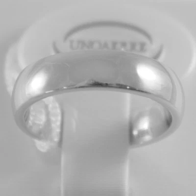 ALIANZA DE BODA ORO BLANCO 18K UNOAERRE ANILLO CONFORT MATRIMONIO 5 MM, HECHA EN ITALIA Foto 1 de 4