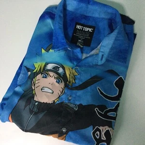 Hot Topic “Naruto” Button Up Mens Shirt Xl Full Graphic Front And Back - Picture 1 of 6