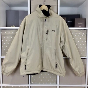 Giacca reversibile Schott NYC taglia large beige nera foderata in pile cappotto utility - Foto 1 di 22