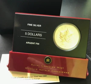 2005 Canada $5 Fine silver coin 1 oz - Silver Maple Leaf V-E Day privy mark - Picture 1 of 3