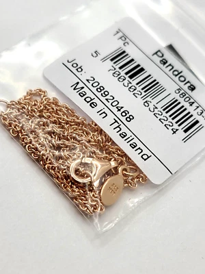 Pandora 925 Plata de Ley Tono Oro Rosa Collar Clásico 580413-45 Foto 1 de 4