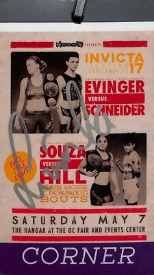 Livia Renata Souza Signed Invicta FC 17 Personal Fight Used Worn Pass PSA/DNA - Image 1 of 4