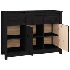 AX Credenza Mobiletto Cassetti Nero 100x35x74cm Madie Sala Portaoggetti + 814558