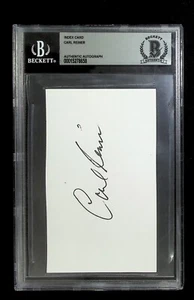Carta indice firmata Carl Reiner certificata Beckett - Foto 1 di 2