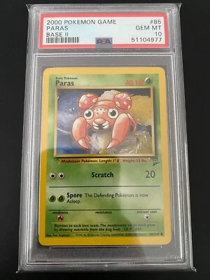 2000 Pokemon Base Set 2 - PSA 10 GEM MT - Paras #85/130 - Image 1 of 2