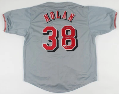 Gary Nolan Signed Cincinnati Jersey Inscribed Reds HOF &  2xiW.S Champs  PSA COA - Image 1 of 4